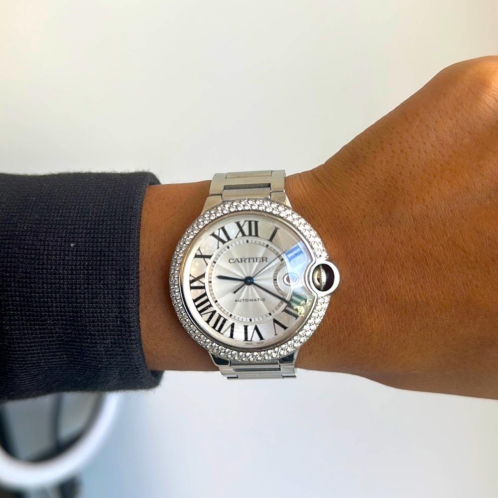 Ballon Bleu De Cartier watch 36 mm VVS diamonds